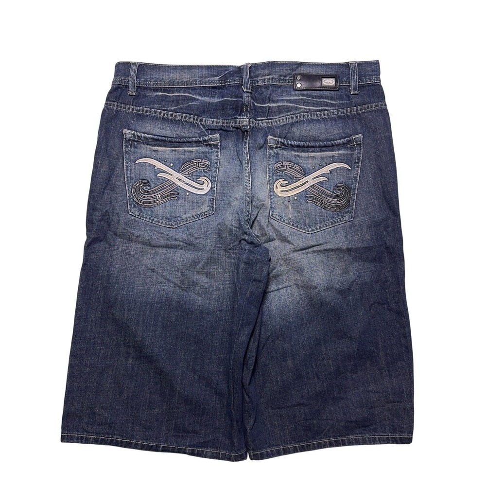 Vintage Ecko Unltd Baggy Denim Shorts Mens 38 Distressed‎ Embroidered Y2K